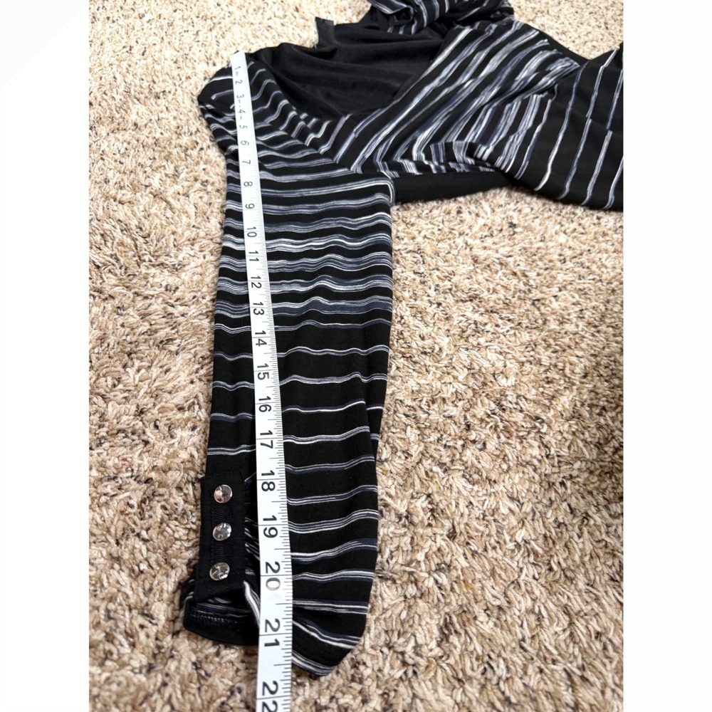 White House Black Market Striped Ruched Sheath Dress Black White Square Neck S - Picture 7 of 8